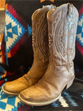 Justin Boots Brown Leather Western Heeled Cowboy Boots